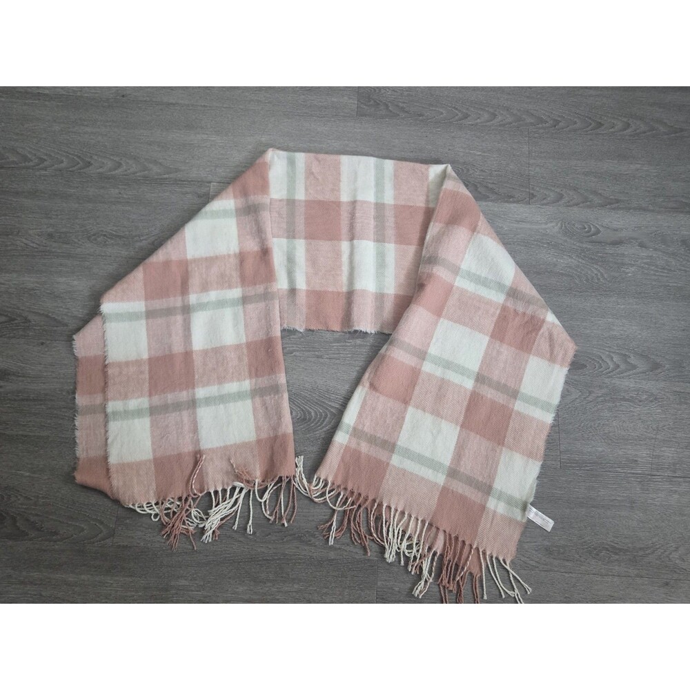 Primark pink / white check wide scarf